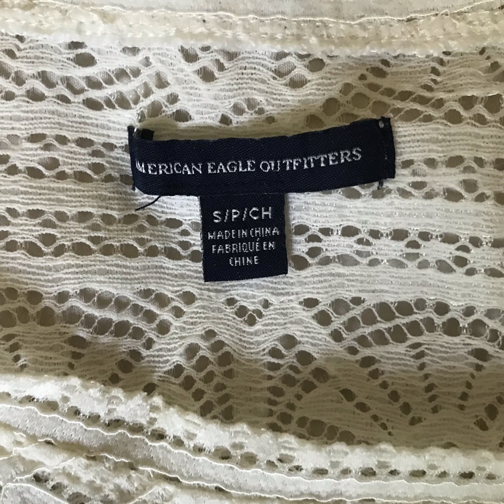 American Eagle Short Sleeve Lace Top - Picture 3 of 6